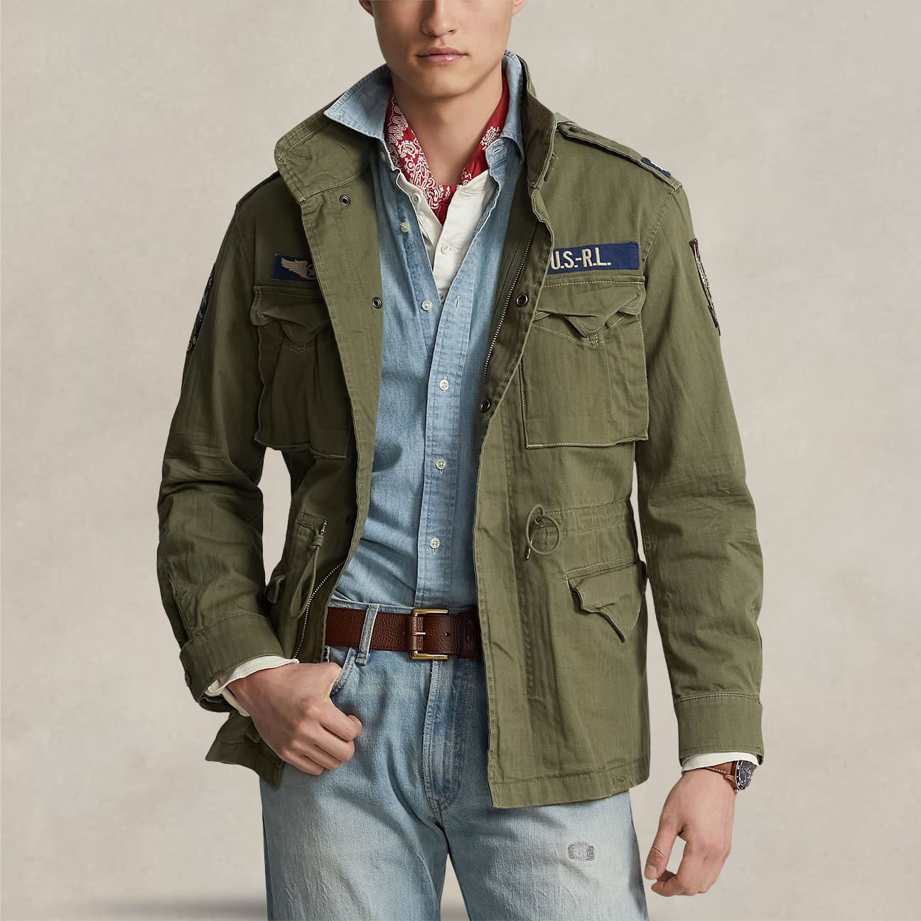POLO RALPH LAUREN Giacca uomo M65 militare  Verde
