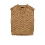 POLO RALPH LAUREN Gile donna in lana e cashmere a trecce Beige