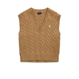 POLO RALPH LAUREN Gile donna in lana e cashmere a trecce Beige