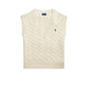 POLO RALPH LAUREN Gilet donna in lana e cashmere a trecce Bianco