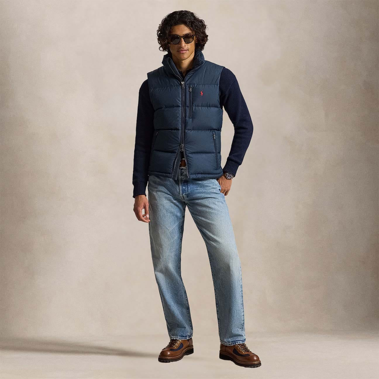 POLO RALPH LAUREN Gilet uomo in piuma Blue