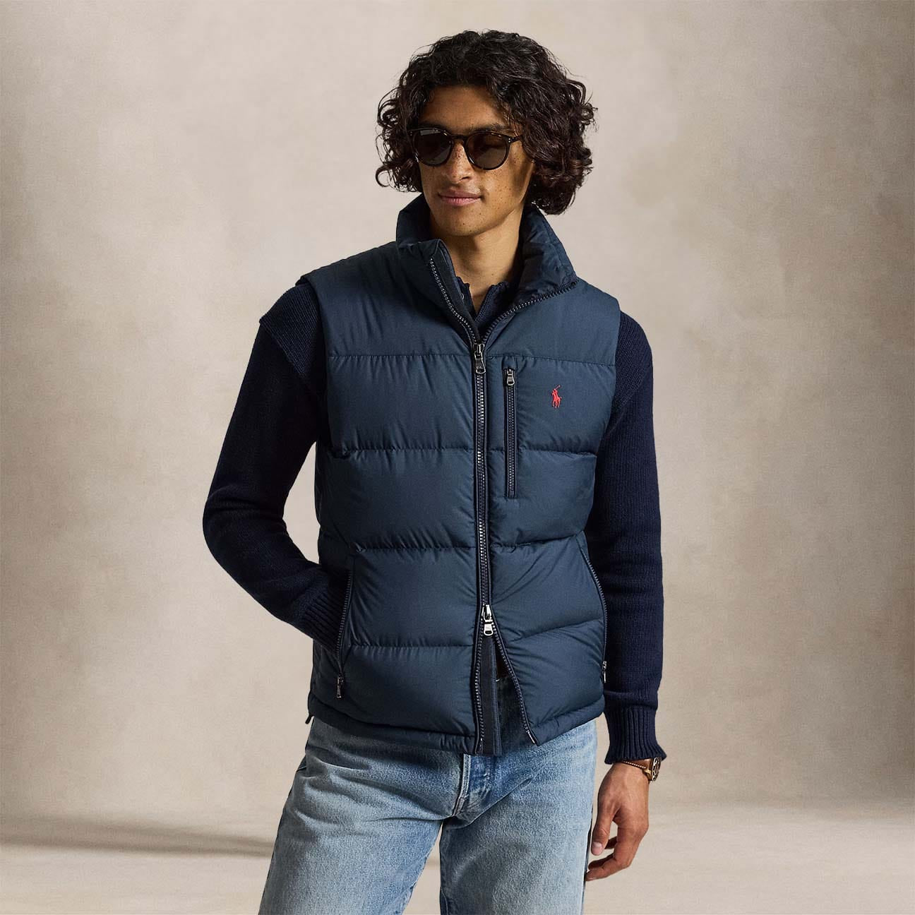 POLO RALPH LAUREN Gilet uomo in piuma Blue