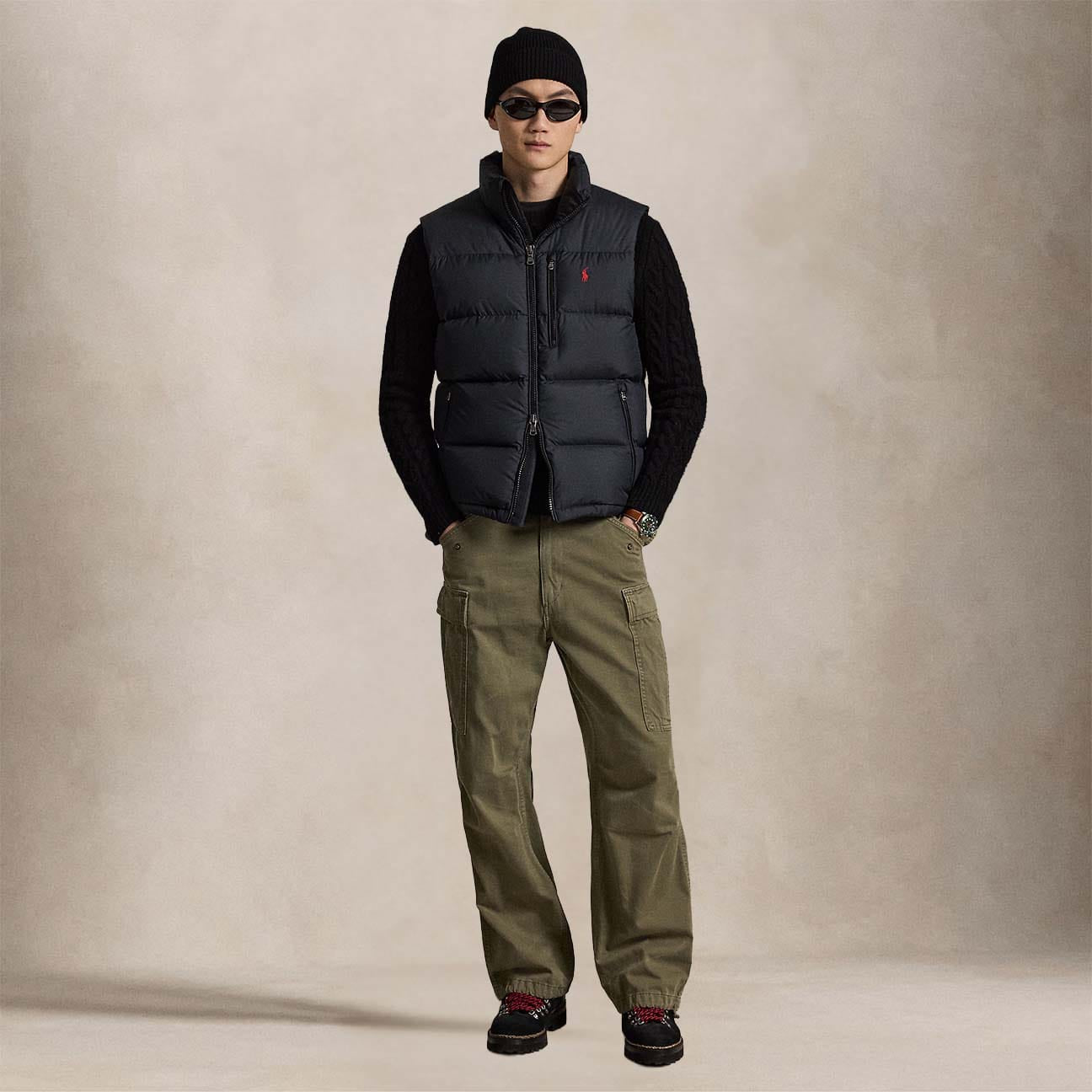 POLO RALPH LAUREN Gilet uomo in piuma Nero