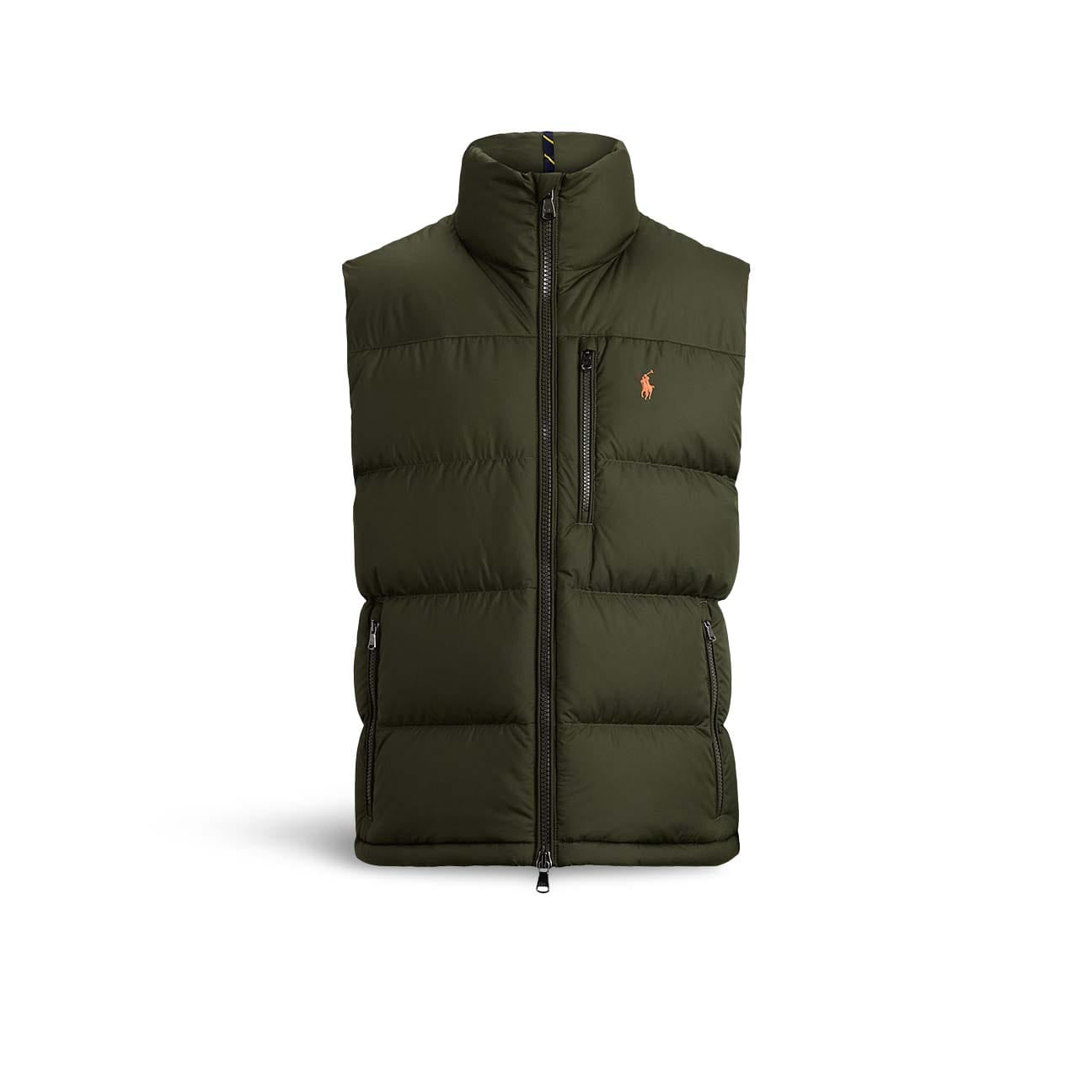 POLO RALPH LAUREN Gilet uomo in piuma Verde Militare