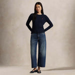 POLO RALPH LAUREN Maglia donna a trecce in cotone Blue