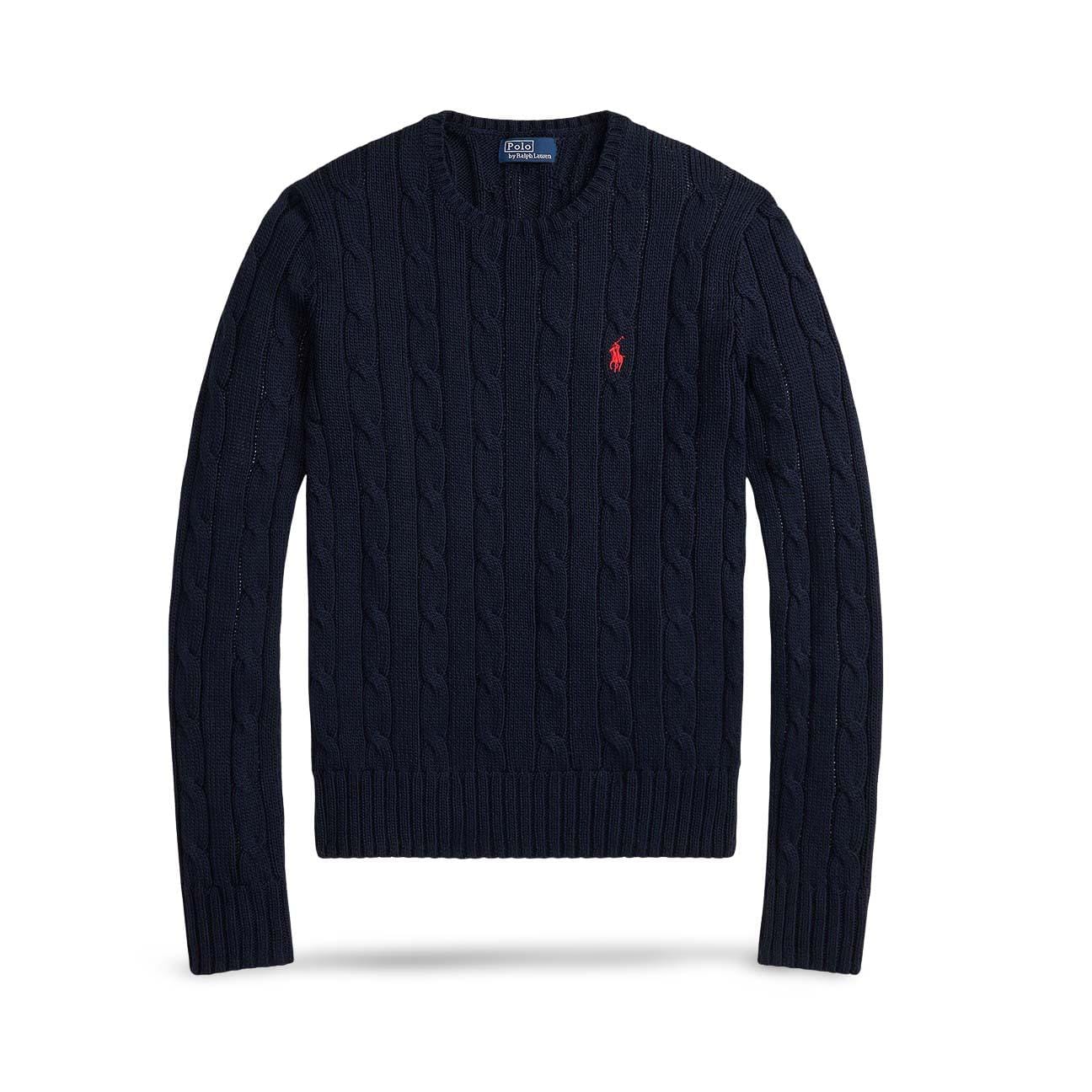 POLO RALPH LAUREN Maglia donna a trecce in cotone Blue