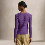 POLO RALPH LAUREN Maglia donna a trecce in cotone Magenta