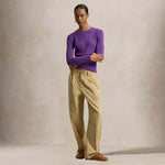 POLO RALPH LAUREN Maglia donna a trecce in cotone Magenta