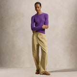 POLO RALPH LAUREN Maglia donna a trecce in cotone Magenta