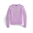 Maglia donna a trecce in cotone Mauve