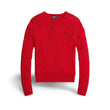 Maglia donna a trecce in cotone Rosso