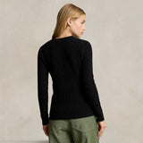 POLO RALPH LAUREN Maglia donna girocollo a trecce Nero