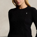 POLO RALPH LAUREN Maglia donna girocollo a trecce Nero