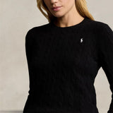 POLO RALPH LAUREN Maglia donna girocollo a trecce Nero