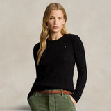 POLO RALPH LAUREN Maglia donna girocollo a trecce Nero