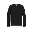 Pull col rond torsadé noir pour femme