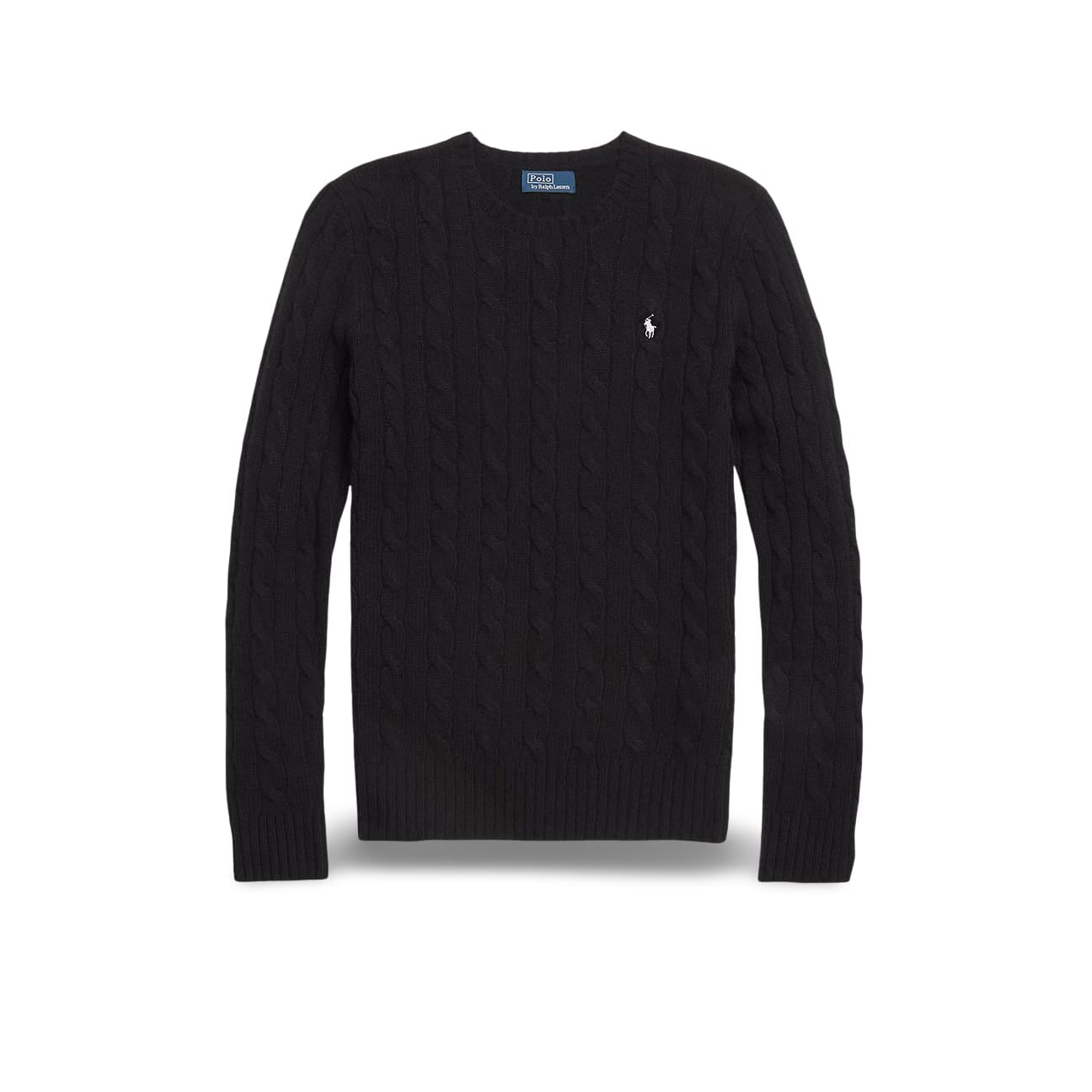 POLO RALPH LAUREN Maglia donna girocollo a trecce Nero