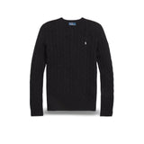 POLO RALPH LAUREN Maglia donna girocollo a trecce Nero