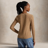 POLO RALPH LAUREN Maglia donna girocollo in lana e cashmere Camel