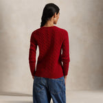 POLO RALPH LAUREN Maglia donna girocollo in lana e cashmere Rosso