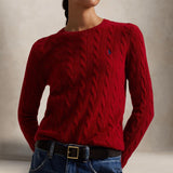 POLO RALPH LAUREN Maglia donna girocollo in lana e cashmere Rosso