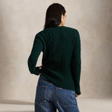 POLO RALPH LAUREN Maglia donna girocollo in lana e cashmere Verde