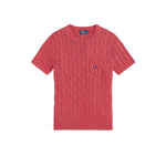 POLO RALPH LAUREN Maglia donna in cotone a trecce Corallo