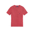 Maglia donna in cotone a trecce Corallo