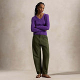 POLO RALPH LAUREN Maglia donna in cotone a trecce Magenta