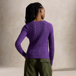 POLO RALPH LAUREN Maglia donna in cotone a trecce Magenta