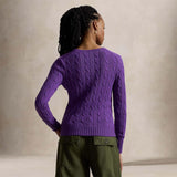 POLO RALPH LAUREN Maglia donna in cotone a trecce Magenta