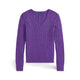 POLO RALPH LAUREN Maglia donna in cotone a trecce Magenta