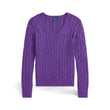 Maglia donna in cotone a trecce Magenta