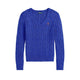 POLO RALPH LAUREN Maglia donna in cotone a trecce Royal