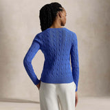 POLO RALPH LAUREN Maglia donna in cotone a trecce Royal