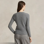 POLO RALPH LAUREN Maglia girocollo a trecce Grigio