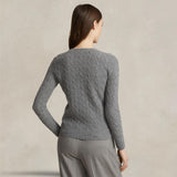 POLO RALPH LAUREN Maglia girocollo a trecce Grigio
