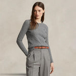 POLO RALPH LAUREN Maglia girocollo a trecce Grigio