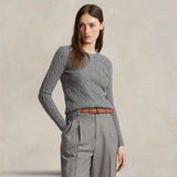 POLO RALPH LAUREN Maglia girocollo a trecce Grigio