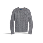 POLO RALPH LAUREN Maglia girocollo a trecce Grigio