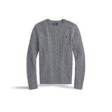POLO RALPH LAUREN Maglia girocollo a trecce Grigio