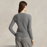 POLO RALPH LAUREN Maglia girocollo a trecce Grigio
