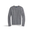Pull ras du cou torsadé gris