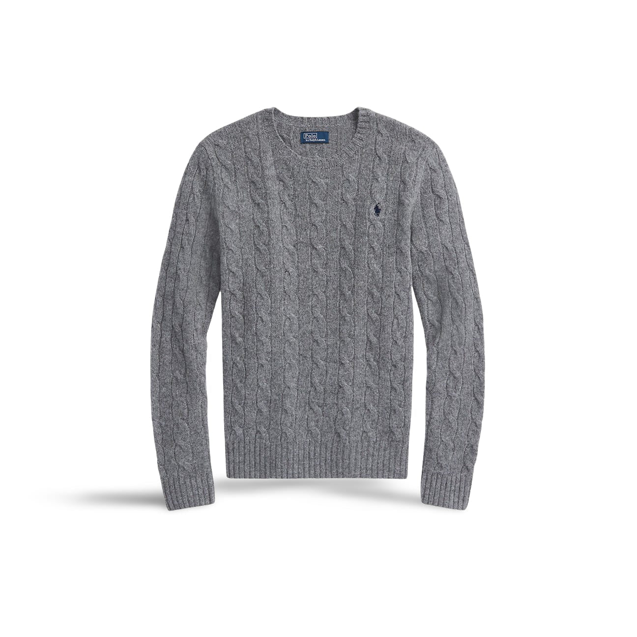 POLO RALPH LAUREN Maglia girocollo a trecce Grigio