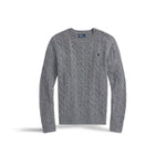 POLO RALPH LAUREN Maglia girocollo a trecce Grigio