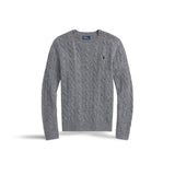 POLO RALPH LAUREN Maglia girocollo a trecce Grigio