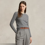 POLO RALPH LAUREN Maglia girocollo a trecce Grigio
