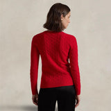 POLO RALPH LAUREN Maglia girocollo a trecce Rosso