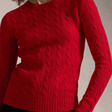 POLO RALPH LAUREN Maglia girocollo a trecce Rosso