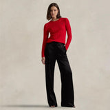 POLO RALPH LAUREN Maglia girocollo a trecce Rosso